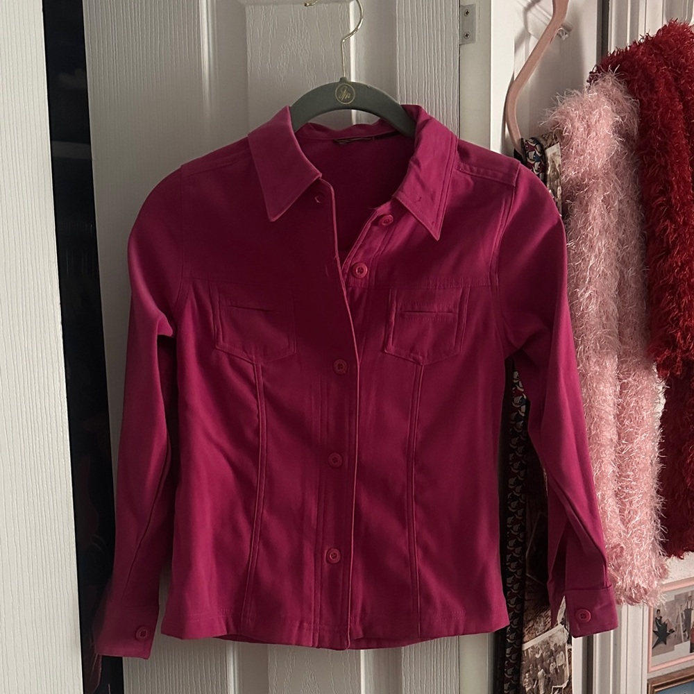 Vibrant Pink Button-Up Shirt